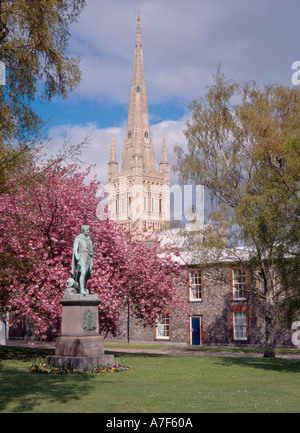Statue von Wellington Kathedrale nahe Norwich Norfolk East Anglia England UK Stockfoto