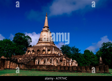 Chedi, Stupa, prang, Wat Chang Lom, Si Satchanalai Geschichtspark, Provinz Sukhothai, Thailand, Südostasien, Asien Stockfoto