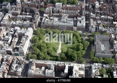 Hohen Niveau schrägen Luftbild südöstlich von Roosevelt Memorial U S Botschaft in Stadt von London Stadt von Westminster Mayfair W1 Stockfoto