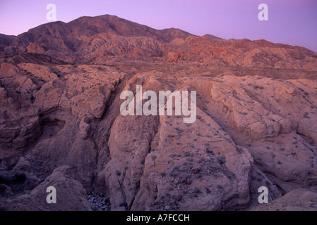 Dämmerung über den Santa Rosa Mountains im Anza Borrego Desert State Park, California, USA Stockfoto