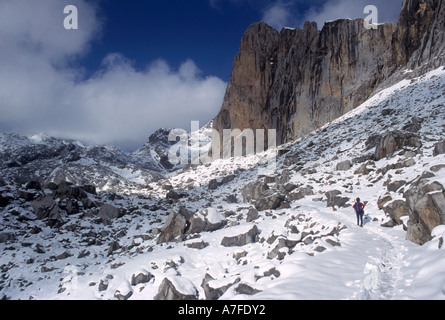 Verschneiten Strecke in der Nähe von Cabaña Veronica Picos de Europa-Spanien Stockfoto