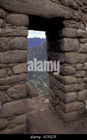 SA, Peru, Machupicchu, Straße nach Machu Picchu, von Tür Stockfoto