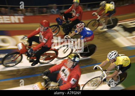 Derny-Rennen während der Ghent-sechs-Tage-Track-Rennen Stockfoto