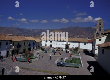 San Blas, Cusco aka Cuzco, Peru, Südamerika Square auch bekannt als Handwerker der Stadtplatz, für Künstler zu zeigen und sagen ihre Arbeit Stockfoto
