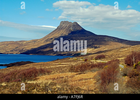 Berühmten schottischen Berges Stac Pollaidh 613 Meter in Inverpolly Wald Highland Schottland Stockfoto