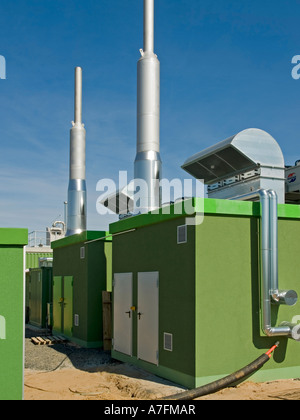 Energie-Block-Wärme-Kopplungsanlage einer Biogasanlage Stockfoto