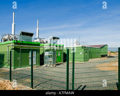 Energie-Block-Wärme-Kopplungsanlage einer Biogasanlage Stockfoto