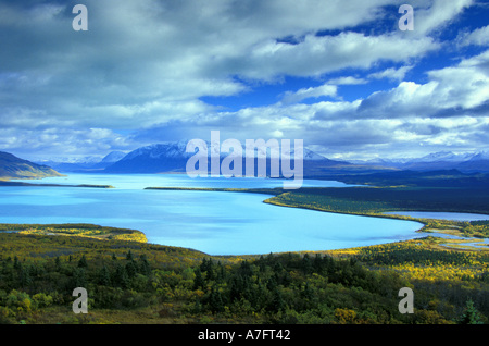 NA, USA, Alaska, Katmai NP, Naknek Lake. Das grüne Wasser des Naklek Sees Stockfoto