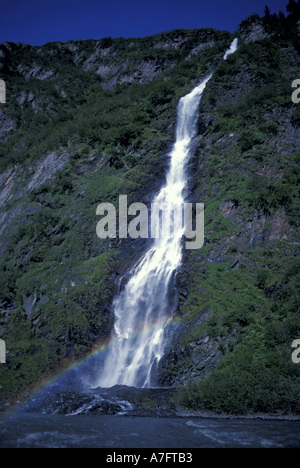 Nordamerika, USA, AK, Thompson Pass, Bridal Veil Falls in Thompson Pass. Stockfoto