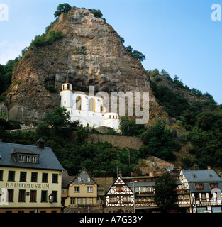 Felsenkirche in Idar-Oberstein, Autobahndreieck, Rheinland-Pfalz Stockfoto