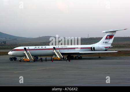 ein Air Koryo-Flugzeug auf dem Rollfeld in Pyongyang Airport North korea Stockfoto