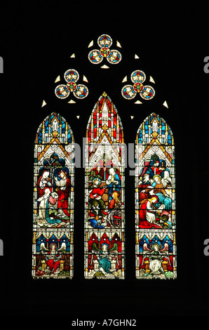 Kathedrale von Lichfield. Glasmalerei-Fenster. Stockfoto