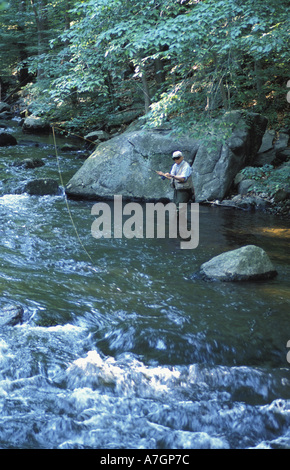 Sharon, CT A Kajak an den Ufern des Housatonic River im Litchfield Hills Western Connecticut Stockfoto