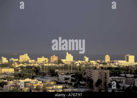 NA, USA, Florida, Miami, South Beach. Skyline Stockfoto