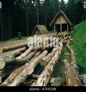 Archaeologisches Freilichtmuseum Germanenhof in Oerlinghausen, Teutoburger Wald, Nordrhein-Westfalen Stockfoto