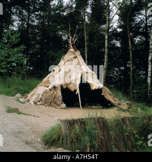 Archaeologisches Freilichtmuseum Germanenhof in Oerlinghausen, Teutoburger Wald, Nordrhein-Westfalen Stockfoto