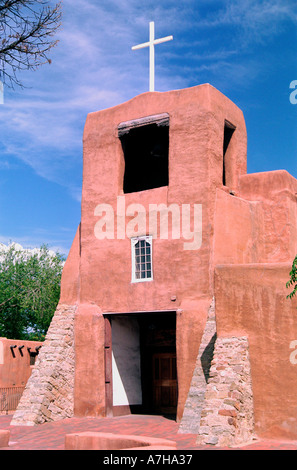 Adobe alte Kirche in Sant Fe New Mexico USA Amerika Stockfoto