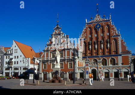 Riga, Rathausplatz, Mitesser Haus Stockfoto