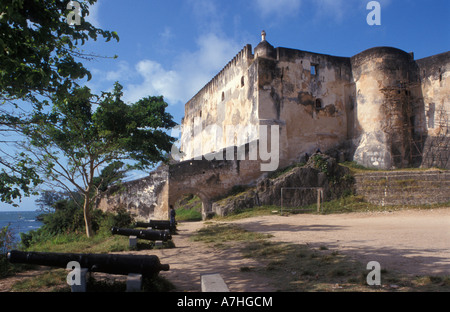 Fort Jesus wurde von den Portugiesen im Jahre 1593, Mombasa, Kenia gebaut. Stockfoto