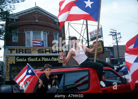 USA, IL, Chicago. Chicagos Puerto Rican Day Parade. Stockfoto