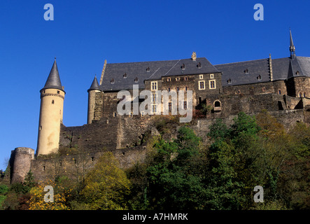 Burg Vianden Diekirch Luxemburg Europa Stockfoto