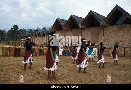 Intore Tänzern an das Nationalmuseum von Ruanda, Butare, Ruanda Stockfoto