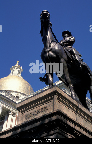 Massachusetts, Boston General Hooker Statue neben im Repräsentantenhaus Stockfoto