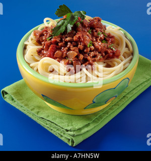 Eine Schüssel mit Spaghetti Bolognese redaktionelle Essen Stockfoto