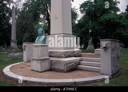 USA, Missouri, St. Louis Büste von Captain William Clark (1770-1838), Bellefontaine Friedhof Lewis und Clark Trail Stockfoto