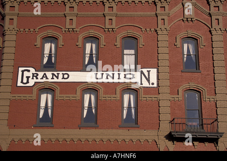 USA, Lewis und Clark Trail, Montana, Fort Benton, Grand Union Hotel, im West- und viktorianischen Stil renoviert; Ziegel Stockfoto