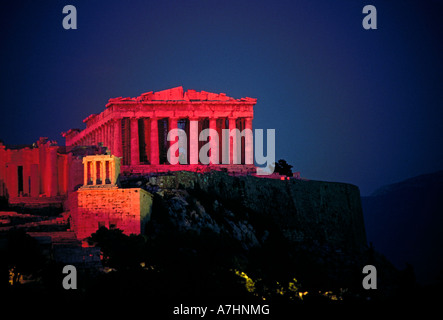 Der Parthenon, Parthenon, Tempel der Athena Nike, Athena Nike, griechische Tempel, dorische Säulen, Akropolis, Athen, Attika, Griechenland Stockfoto