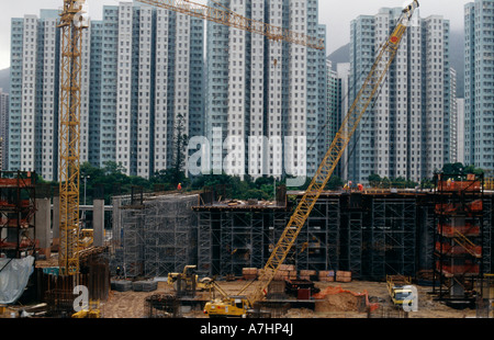 Baustelle in Hong Kong Stockfoto