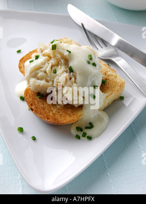 Brandade von Stockfisch auf Brioche Slice redaktionelle Essen Stockfoto