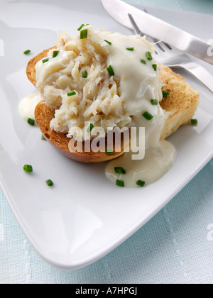 Brandade Stockfisch auf einer Scheibe Brioche redaktionelle Essen Stockfoto