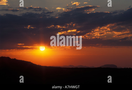 Sonnenuntergang Nyanga Nationalpark Eastern Highlands Simbabwe Stockfoto