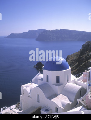Griechisch-orthodoxe Kirche, Fira, Insel Santorin, Ägäis, Griechenland Stockfoto