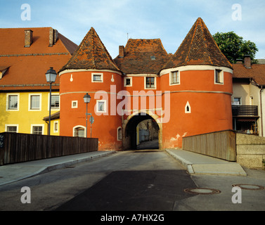 Stadttor, Biertor, Cham, Naturpark Oberer Bayerischer Wald, Oberpfalz, Bayern Stockfoto