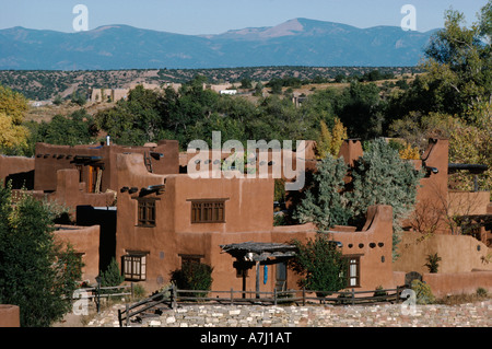 Zeitgenössische Adobe-Haus, Santa Fe, New Mexico Stockfoto