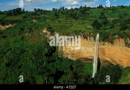 Sipi fällt auf die überschreitet der Mount Elgon Sipi Uganda Stockfoto