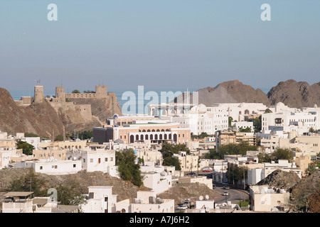 Ansicht der portugiesischen Festung und Palast des Sultans, Muscat, Oman Stockfoto