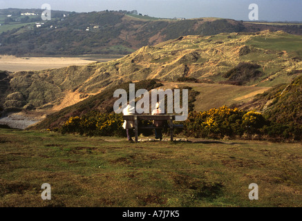 Landzunge, Pennard Castle, Wales Stockfoto