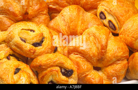 Eine Auswahl an Frühstücksgebäck. Stockfoto