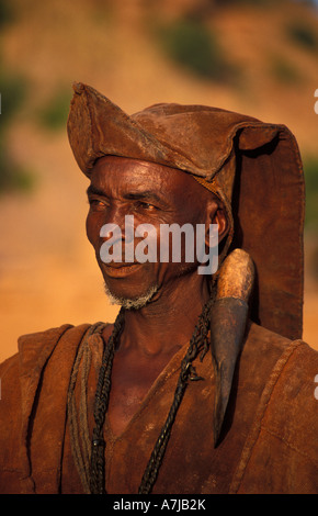 traditionelle Jäger, Telí Dorf, Dogon Landes, Mali Stockfoto