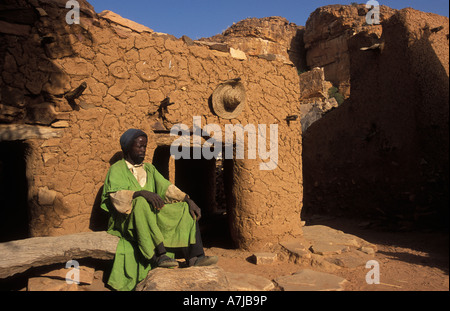 Casa Palava oder Tōgu Na, ein Treffpunkt für Männer, Songo, Dogon Landes, Mali reserviert Stockfoto