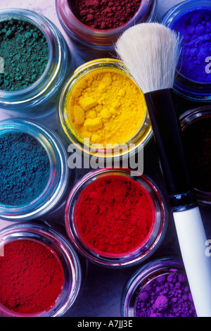 Puder und Pinsel Stockfoto