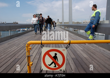 Rambla de Mar, Barcelona, Katalonien, Spanien Stockfoto