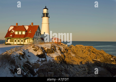 Portland Head Leuchtturm in Fort Williams Park, Cape Elizabeth, Maine Stockfoto