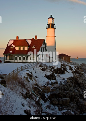 Portland Head Leuchtturm in Fort Williams Park, Cape Elizabeth, Maine Stockfoto