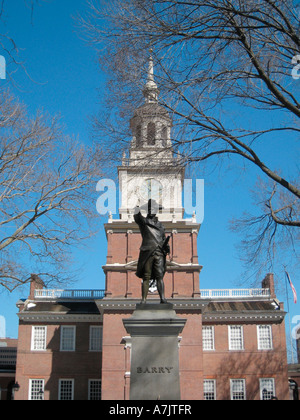 Commodore Barry Statue in der Independence Hall, Philadelphia PA Stockfoto