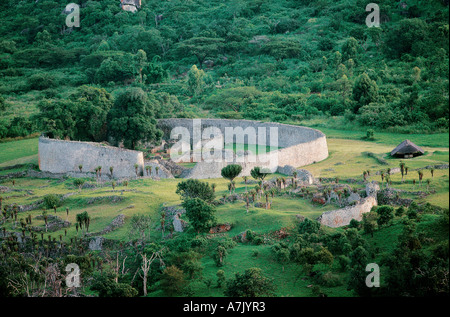 Zimbabwe Ruinen Main Anlage gesehen vom Hügel komplexe Masvingo Simbabwe Afrika Stockfoto